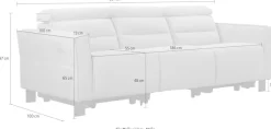 OTTO home 3-Sitzer »Carpari Webstoff, 224 cm, man./elektr. Relaxfunktion« (USB A/C), sowie Kopfteilverstellung
