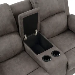 OTTO home 2-Sitzer »Cicero, Lederoptik, Kinosofa, man. Relaxfunktion, TV-Sessel, B: 173cm« 2 Getränkehalter und Staufach, Federkern, extra bequem