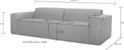 OTTO home 3-Sitzer »Clayton Breite 248 cm« in einem trendigen Cord-Bezug, verschiedene Kombinationen verfügbar