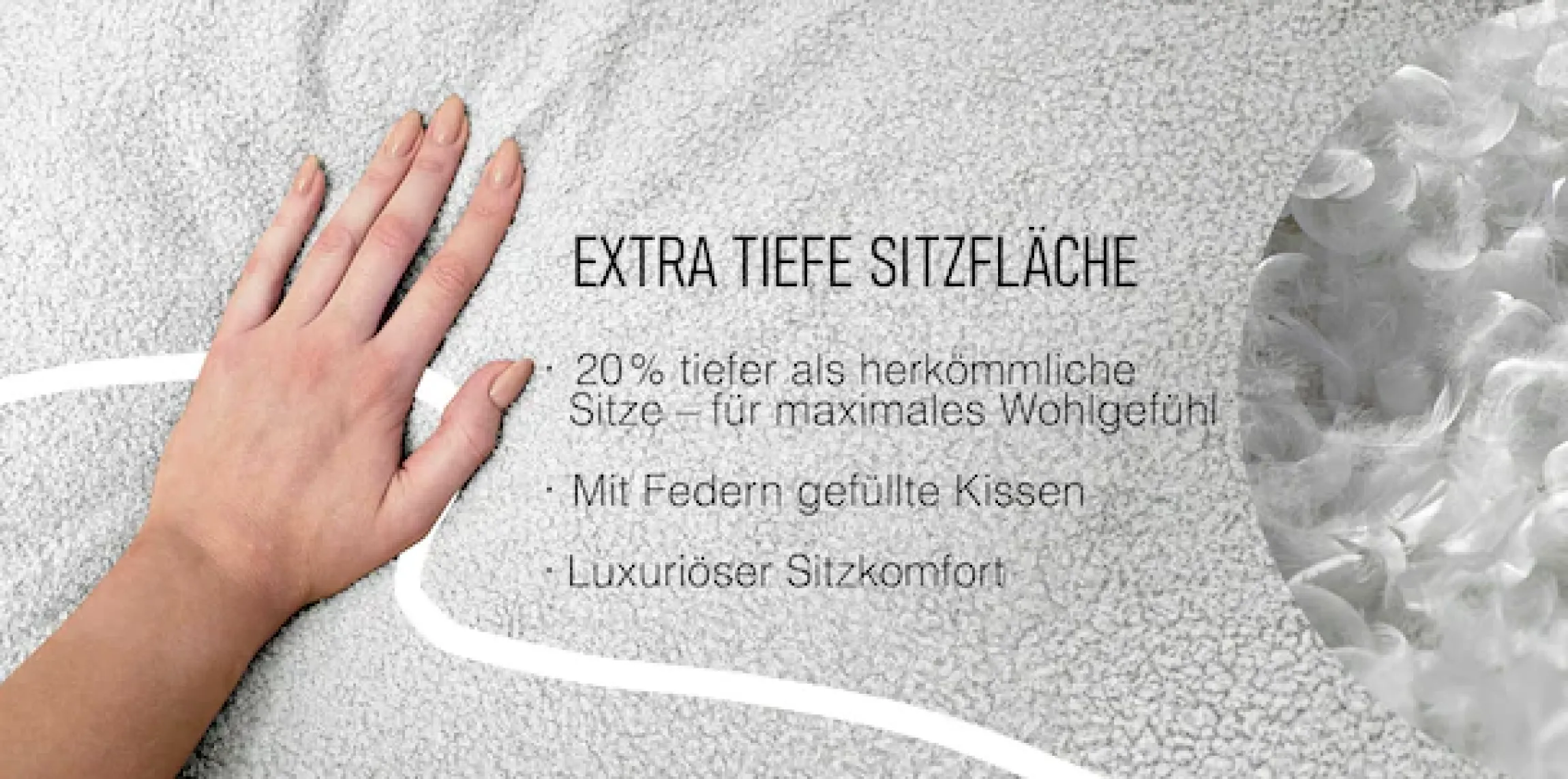 OTTO home 2,5-Sitzer »Comfy« extra weich und kuschelig, Füllung mit Federn und Daunen