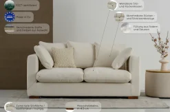 OTTO home 2-Sitzer »Comfy« extra weich und kuschelig, Füllung mit Federn und Daunen