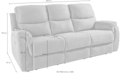 OTTO home 3-Sitzer »Diana« mit Relaxfunktion und Federkern, hohe Belastbarkeit