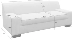 OTTO home 2-Sitzer »Faxxe 194 x 85 cm, auch mit Schlaffunktion« aus pflegeleichtem, weichem Bezugsstoff