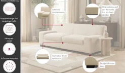 OTTO home 3-Sitzer »Faxxe 212 x 85 cm, auch mit Schlaffunktion« aus pflegeleichtem, weichem Bezugsstoff