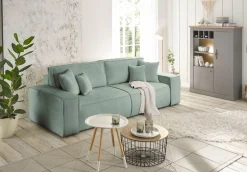OTTO home 3-Sitzer »FINNLEY Bouclé, Schlafsofa 257 cm - OTTO. Verlässliche Qualität.« mit Bettkasten, in Bouclé, Struktur fein und Mega Cord