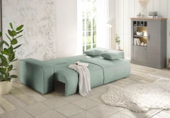 OTTO home 3-Sitzer »FINNLEY Bouclé, Schlafsofa 257 cm - OTTO. Verlässliche Qualität.« mit Bettkasten, in Bouclé, Struktur fein und Mega Cord