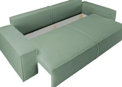 OTTO home 3-Sitzer »FINNLEY Bouclé, Schlafsofa 257 cm - OTTO. Verlässliche Qualität.« mit Bettkasten, in Bouclé, Struktur fein und Mega Cord