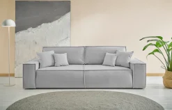 OTTO home 3-Sitzer »FINNLEY Struktur fein, Schlafsofa 257 cm« mit Bettkasten, in Bouclé, Struktur fein und Mega Cord