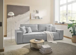 OTTO home 3-Sitzer »FINNLEY Struktur fein, Schlafsofa 257 cm« mit Bettkasten, in Bouclé, Struktur fein und Mega Cord