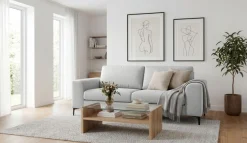 OTTO home 2,5-Sitzer »Henry, Kompaktsofa, Breite 214 cm« mit Metallbeinen, Wellenunterfederung, wasserabweisender Stoff