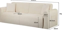 OTTO home 3-Sitzer »JONAA Schlafsofa 225 cm« Liegefläche 105/187 cm, softer Cord-Bezug