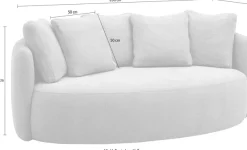 OTTO home 2,5-Sitzer »Kaarl, rundes Loungesofa, Sofa mit Kissen, perfekt gepolstert« Webstoff, in fünf Farben, zeitloses Design, inkl. 5 Rückenkissen