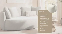 OTTO home 2,5-Sitzer »Kaarl, rundes Loungesofa, Sofa mit Kissen, perfekt gepolstert« Webstoff, in fünf Farben, zeitloses Design, inkl. 5 Rückenkissen