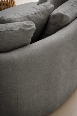 OTTO home 2,5-Sitzer »Kaarl, rundes Loungesofa, Sofa mit Kissen, perfekt gepolstert« Webstoff, in fünf Farben, zeitloses Design, inkl. 5 Rückenkissen
