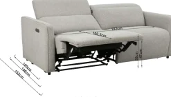 OTTO home 2-Sitzer »KYLLY XXL 208 cm - OTTO. Verlässliche Qualität.« elektr. Relaxfunktion, verstellb. Kopfteil, USB, Federkern, Struktur