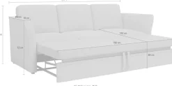 OTTO home 3-Sitzer »Lavars Schlafsofa« mit Bettfunktion, in zwei verschiedenen Bezugsqualitäten