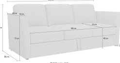 OTTO home 3-Sitzer »Lavars Schlafsofa« mit Bettfunktion, in zwei verschiedenen Bezugsqualitäten
