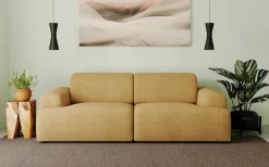 OTTO home 2,5-Sitzer »Linkka, Breite 217 cm« in einem weichen Chenille-Stoff, mit Wellenunterfederung