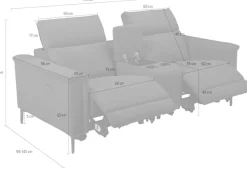OTTO home 2-Sitzer »LUND Cord, Relaxfunktion, TV-Sessel, manuell/elektrisch (USB-A)« m. elektrischer o. manueller Relaxfunktion, Getränkehalter u. Staufach
