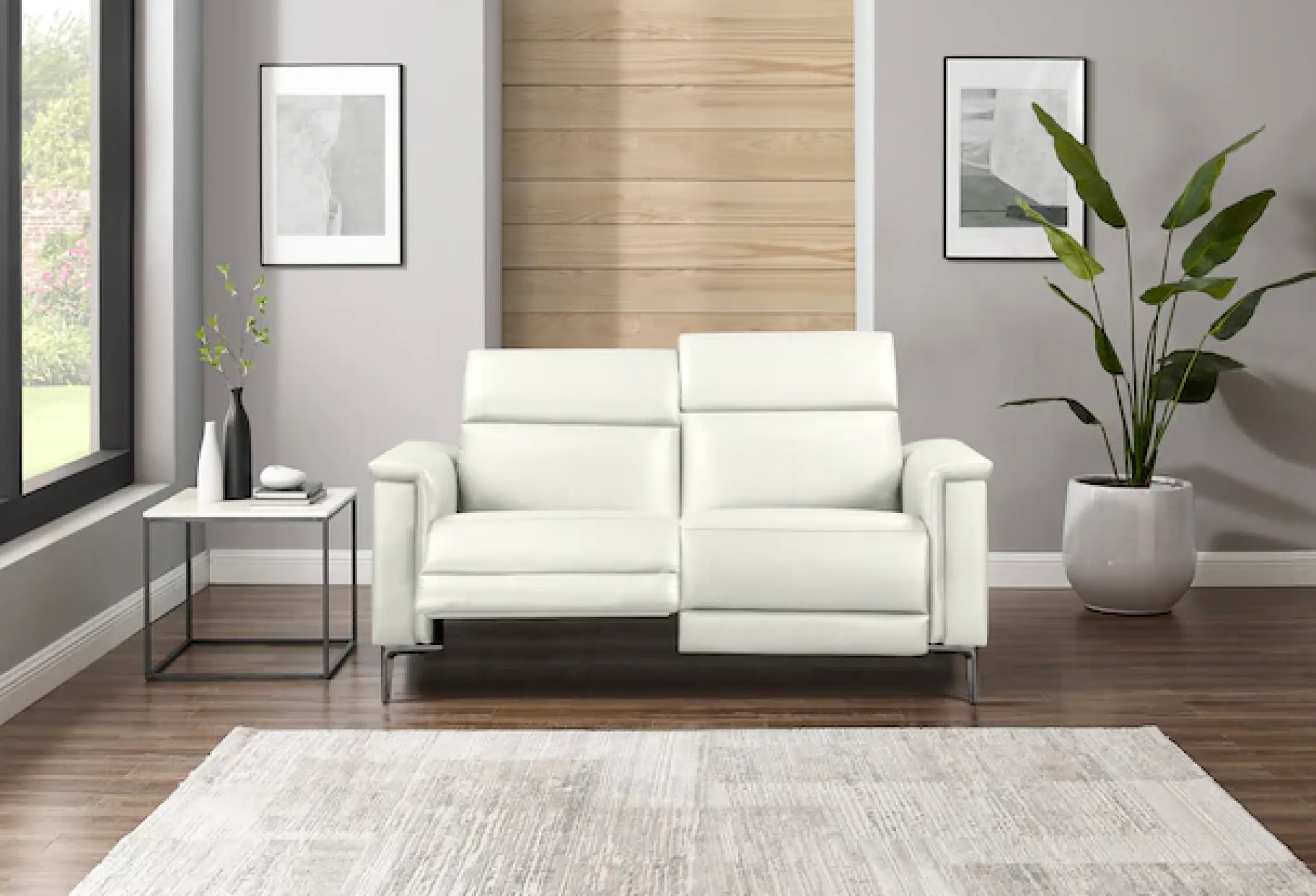 OTTO home 2-Sitzer »LUND Lederoptik, 160 cm, mit Relaxfunktion und Kopfteilverstellung« manuell od. elektrisch (m.USB-A), Federkern und Kopfteilverstellung