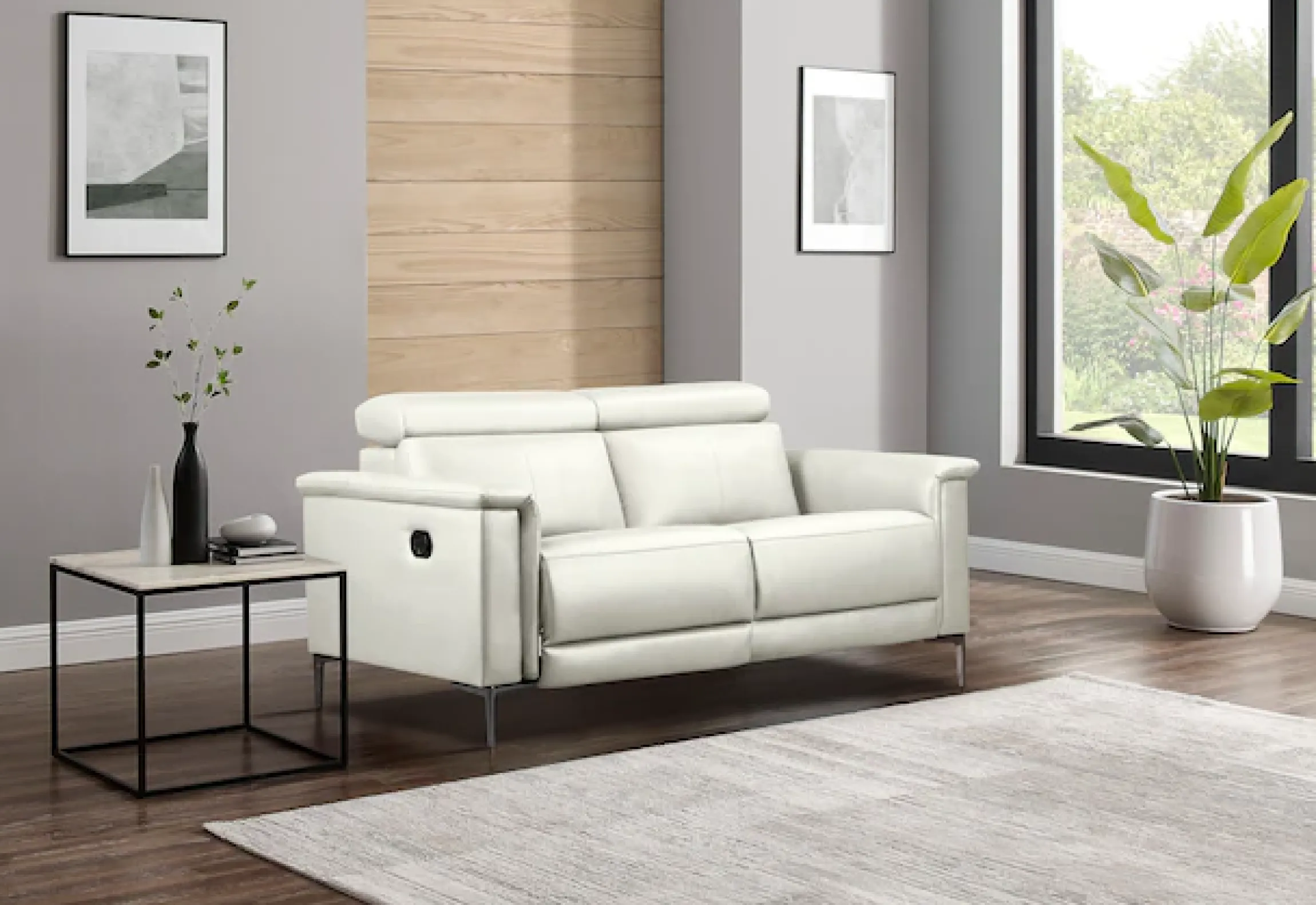 OTTO home 2-Sitzer »LUND Lederoptik, 160 cm, mit Relaxfunktion und Kopfteilverstellung« manuell od. elektrisch (m.USB-A), Federkern und Kopfteilverstellung