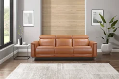 OTTO home 3-Sitzer »LUND,Lederoptik, 222 cm, man. o. elektr. Relaxfunktion in 2 Sitzen« (links/rechts), USB-A bei elektrischer Ausführung, Kopfteilverstellung