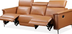 OTTO home 3-Sitzer »LUND,Lederoptik, 222 cm, man. o. elektr. Relaxfunktion in 2 Sitzen« (links/rechts), USB-A bei elektrischer Ausführung, Kopfteilverstellung