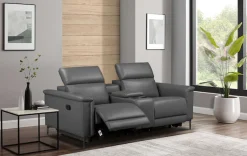 OTTO home 2-Sitzer »LUND,Lederoptik, Kinosofa, Relaxfunktion, TV-Sessel, man./elektrisch« elektri. mit USB-A, Kopfteilverstellung, Getränkehalter u. Staufach