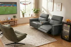 OTTO home 2-Sitzer »LUND,Lederoptik, Kinosofa, Relaxfunktion, TV-Sessel, man./elektrisch« elektri. mit USB-A, Kopfteilverstellung, Getränkehalter u. Staufach