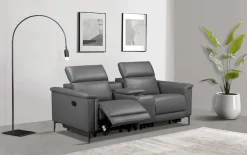 OTTO home 2-Sitzer »LUND,Lederoptik, Kinosofa, Relaxfunktion, TV-Sessel, man./elektrisch« elektri. mit USB-A, Kopfteilverstellung, Getränkehalter u. Staufach