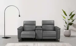 OTTO home 2-Sitzer »LUND,Lederoptik, Kinosofa, Relaxfunktion, TV-Sessel, man./elektrisch« elektri. mit USB-A, Kopfteilverstellung, Getränkehalter u. Staufach