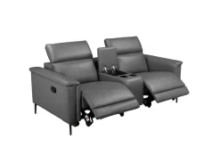 OTTO home 2-Sitzer »LUND,Lederoptik, Kinosofa, Relaxfunktion, TV-Sessel, man./elektrisch« elektri. mit USB-A, Kopfteilverstellung, Getränkehalter u. Staufach
