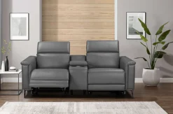 OTTO home 2-Sitzer »LUND,Lederoptik, Kinosofa, Relaxfunktion, TV-Sessel, man./elektrisch« elektri. mit USB-A, Kopfteilverstellung, Getränkehalter u. Staufach