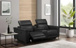 OTTO home 2-Sitzer »LUND, Naturleder, Kinosofa, Relaxfunktion, TV-Sessel, man./elektrisch« elektr. mit USB-A, Kopfteilverstellung, Getränhalter u. Staufach