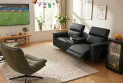 OTTO home 2-Sitzer »LUND, Naturleder, Kinosofa, Relaxfunktion, TV-Sessel, man./elektrisch« elektr. mit USB-A, Kopfteilverstellung, Getränhalter u. Staufach