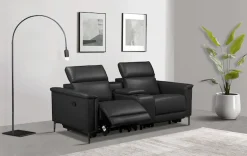 OTTO home 2-Sitzer »LUND, Naturleder, Kinosofa, Relaxfunktion, TV-Sessel, man./elektrisch« elektr. mit USB-A, Kopfteilverstellung, Getränhalter u. Staufach