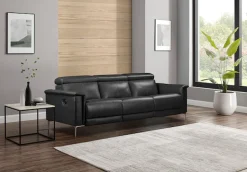 OTTO home 3-Sitzer »LUND,Naturleder, 222 cm, man. o. elektr. Relaxfunktion in 2 Sitzen« (links/rechts), USB-A bei elektrischer Ausführung, Kopfteilverstellung