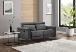 OTTO home 2-Sitzer »LUND,Struktur-Bezug, 160 cm, mit Relaxfunktion und Kopfteilverstellung« manuell od. elektrisch (m.USB-A), Federkern und Kopfteilverstellung