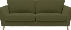 OTTO home 3-Sitzer »MARSEILLE 3er Sofa 206 cm, Cord, Flachgewebe, Struktur, Webstoff« Massivholzbeine Eiche, Landhausstil, Wellenunterfederung
