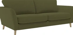 OTTO home 3-Sitzer »MARSEILLE 3er Sofa 206 cm, Cord, Flachgewebe, Struktur, Webstoff« Massivholzbeine Eiche, Landhausstil, Wellenunterfederung