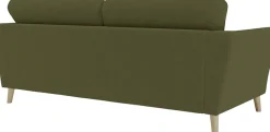 OTTO home 3-Sitzer »MARSEILLE 3er Sofa 206 cm, Cord, Flachgewebe, Struktur, Webstoff« Massivholzbeine Eiche, Landhausstil, Wellenunterfederung