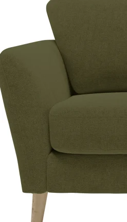 OTTO home 3-Sitzer »MARSEILLE 3er Sofa 206 cm, Cord, Flachgewebe, Struktur, Webstoff« Massivholzbeine Eiche, Landhausstil, Wellenunterfederung