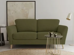 OTTO home 2-Sitzer »MARSEILLE Kompaktsofa 170 cm, Cord, Flachgewebe, Struktur, Webstoff« Massivholzbeine Eiche, Landhausstil, Wellenunterfederung