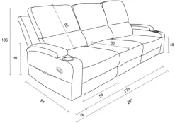 OTTO home 3-Sitzer »NAPORI Microfaser, Multimediasofa, Kinosessel XXL« Kinosofa mit 2 x Relaxfunktion und Getränkehalter