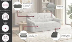 OTTO home 3-Sitzer »Nyborrg 184 cm breit, pflegeleicht, formschön, stabil« aus pflegeleichtem, weichem Luxus-Microfaser