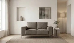 OTTO home 2-Sitzer »OLAND Bouclé, Sofa, B: 164 cm, Skandi-Design« 164 cm, Wellenunterfederung, Skandi-Design, Metallfüße