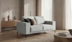 OTTO home 3-Sitzer »OLAND Bouclé, Sofa, B: 224 cm, Skandi-Design« 164 cm, Wellenunterfederung, Skandi-Design, Metallfüße