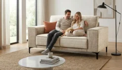 OTTO home 2-Sitzer »OLAND Chenille, Sofa, B: 164 cm, Skandi-Design« 164 cm, Wellenunterfederung, Skandi-Design, Metallfüße