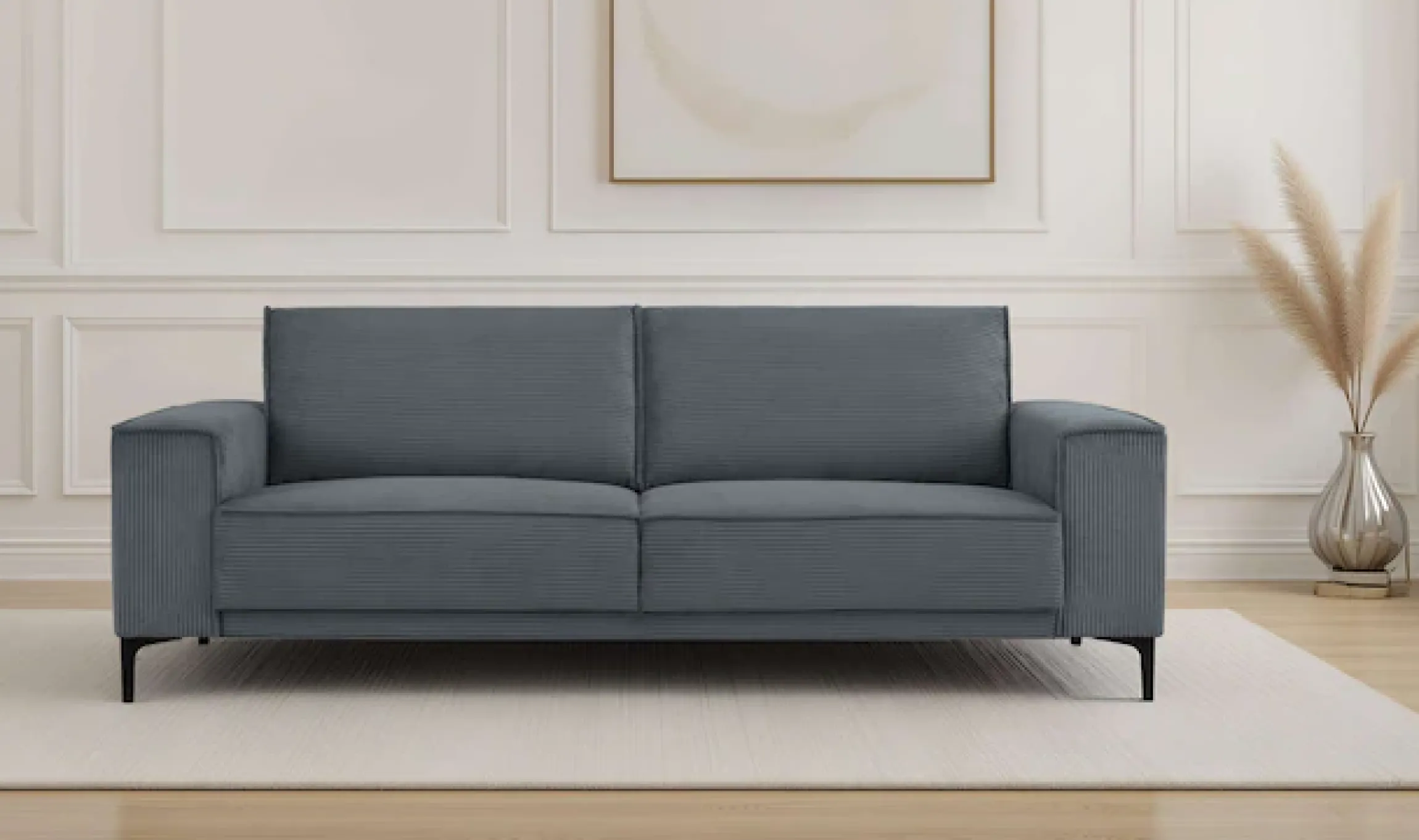 OTTO home 3-Sitzer »OLAND Cord, Sofa, B: 224 cm, Skandi-Design« Struktur, Flachgewebe, Luxus-Microfaser, Boucle