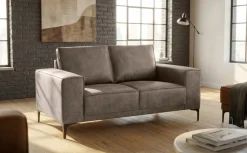 OTTO home 2-Sitzer »OLAND Luxus-Microfaser, Sofa, B: 164 cm, Skandi-Design« 164 cm, Wellenunterfederung, Skandi-Design, Metallfüße
